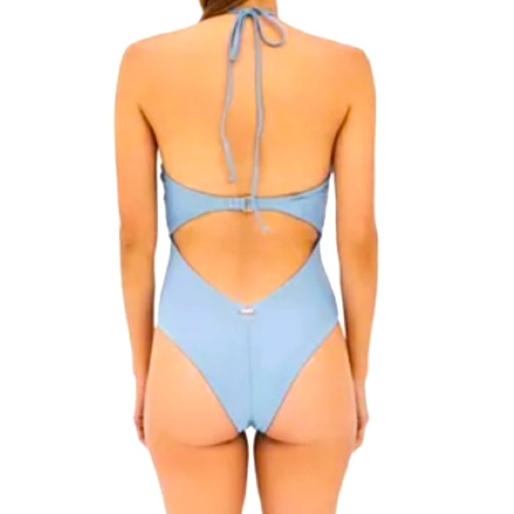 NWT MSRP$258 Cult Gaia Cut-Out Swimsuit Sky blue - Picture 2 of 2
